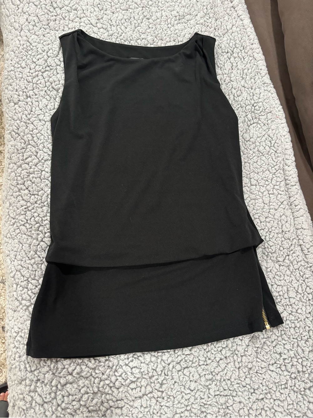 Ann Taylor Black Layered Tank Top
